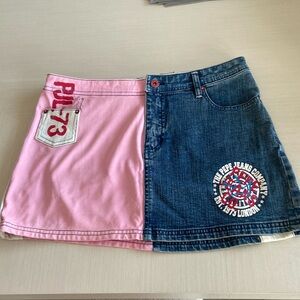 Pepe Jeans Co denim and pink cotton combo skirt